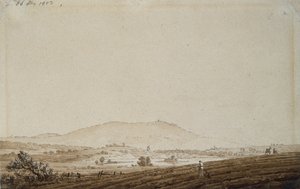 Landscape in Bohemia with a View of Mount Jeschken by Caspar David Friedrich
