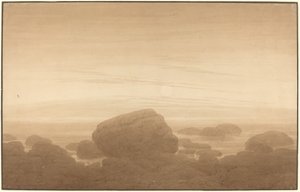 Moonrise on an Empty Shore by Caspar David Friedrich