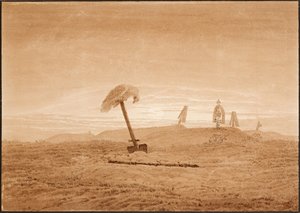 Landscape with Graves. Drawing by Caspar David Friedrich, ca 1836