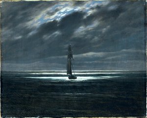 Sea-Piece by Moonlight by Caspar David Friedrich