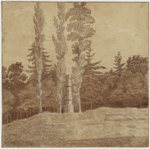 Forest Clearing with an Obelisk in the Seifersdorf Valley by Caspar David Friedrich