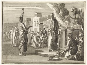 The Man of God from Judah Prophesies Against the Altar on which Jeroboam Practices Calf Worship by Caspar Luyken