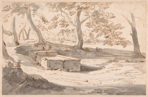 View of the Abbey of Grottaferrata by Caspar van Wittel