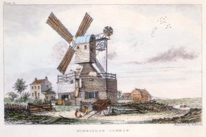 Post mill, Wimbledon Common, near London, c1840 by Castle