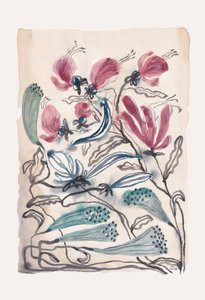 Pink And Teal Botanicals