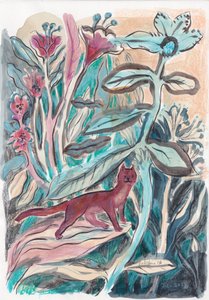 Whimsical Jungle Cat by Catalina Somolinos