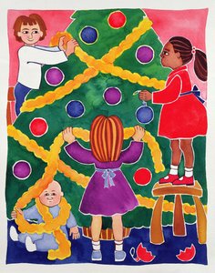 Decorating the Christmas Tree by Cathy Baxter