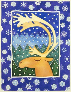 Reindeer and Snowflakes by Cathy Baxter
