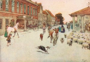 As the Sun was Going Down... We Stopped at the Principal Hotel in the Market Place by Cecil Charles Windsor Aldin