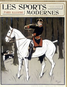 Hunting (A Man on Horseback Encouraging Dogs) Cover Modern Sports 02/1906 by Cecil Charles Windsor Aldin