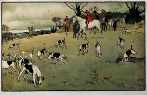 Hunting Scene, A Trail by Cecil Charles Windsor Aldin