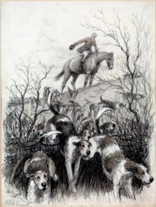 Hunting Scene in England: Dogs by Cecil Charles Windsor Aldin