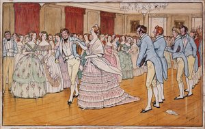 Mrs Barrington Very Complacently Leads Off with Stephen Dumpling, Illustration to Handley Cross by Robert Smith Surtees