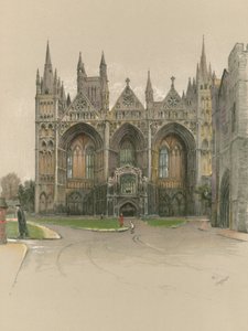 Peterborough Cathedral by Cecil Charles Windsor Aldin