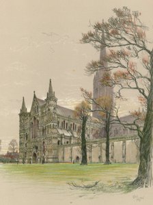 Salisbury Cathedral by Cecil Charles Windsor Aldin