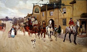 Stop the Diligence in Front of the Inn of the Bell in Stilton