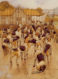 The Hounds Began Suddenly to Howl in Chorus by Cecil Charles Windsor Aldin