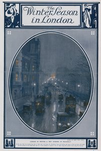 London in Winter - a wet evening in Piccadilly by Cecil King