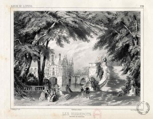 The Castle and Gardens at the Château de Chenonceaux, 1836 by Celestin Deshayes