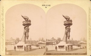 Colossal Hand and Torch, Liberty, Centennial Exhibition, Philadelphia by Centennial Photographic Co.