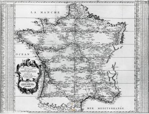 Map of France, by Giovanni Domenico Maraldi (1709-1788) and Cesar-Francois Cassini de Thury or Cassini III (1714-1784), France by Cesar Francois Cassini de Thury