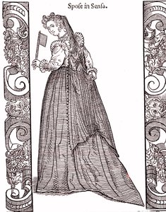 A Bride in Venice at the Time of Ascension by Cesare (after) Vecellio