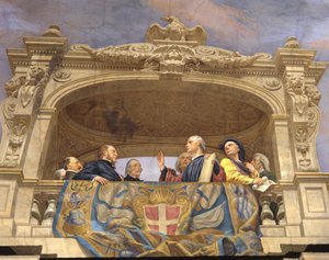 Macchiavelli, A. Gentili, Pier Capponi and Cavour (detail)