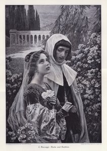 Dante and Beatrice by Cesare Saccaggi