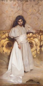 Portrait of the Daughter Irene by Cesare Tallone