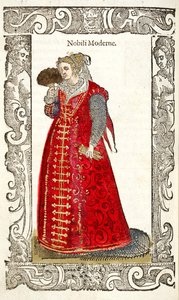 Nobili Moderne. From: De gli habiti antichi et moderni, 1598 by Cesare Vecellio