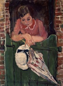 Woman with a Parasol – 20th Century – French Expressionism by Chaim Soutine