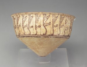 Conical Bowl with a Leopard Design