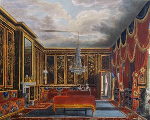 Japanese room, Engraving by Richard Reeve, Based on design by Charles Wild, From The History of the Royal Residences