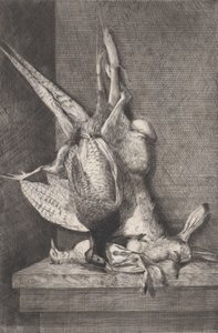 Hunting Trophy with Game Birds and Rabbit, 1850-1900 by Charles Alphonse Deblois
