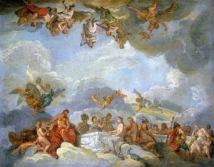 The Induction of Ganymede in Olympus - Oil Sketch by Charles Amedee Philippe van Loo