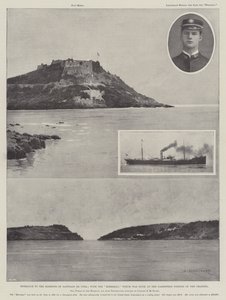 Entrance to the Harbour of Santiago de Cuba; with the Merrimac which was sunk at the Narrowest Portion of the Channel by Charles Auguste Loye