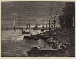 Sketches in Cairo, the Harbour of Boulak by Charles Auguste Loye