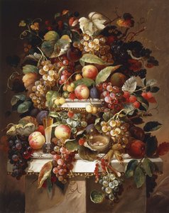 Still Life with Grapes and Peaches by Charles Baum