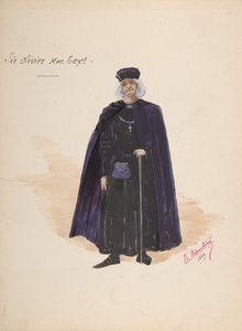 Costume for Sir Olivier McText, Descriptive Sheet of Accessories