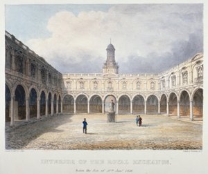 Courtyard of the Royal Exchange, City of London, 1838 by Charles Bigot