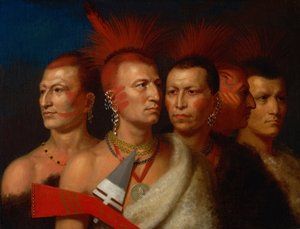 Young Omahaw, War Eagle, Little Missouri, and Pawnees by Charles Bird King