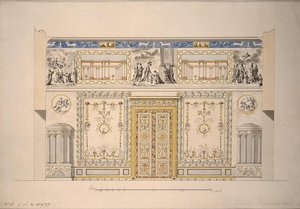 Design for the Lyons Hall Yellow Drawing-Room in the Great Palace of Tsarskoye Selo, Early 1780s by Charles Cameron