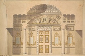 Elevation of the Mirror Wall in the Jasper Study in the Agate Pavilion at Tsarskoye Selo by Charles Cameron