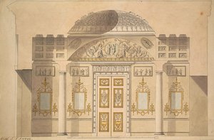 Elevation of the Mirror Wall in the Jasper Study of the Agate Pavilion at Tsarskoye Selo by Charles Cameron