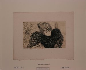 Woman Leaning with Wide Sleeves (proof a) by Charles Cottet