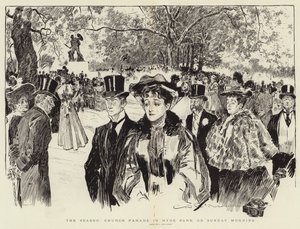 The Season, Church Parade in Hyde Park on Sunday Morning by Charles Dana Gibson