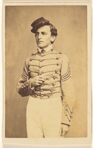 Unidentified Civil War Soldier Wearing a Cap, in Quasi-Napoleonic Stance