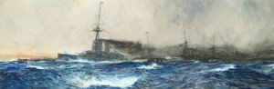 HMS Iron Duke Leading Other Capital Ships of the Fleet by Charles Dixon