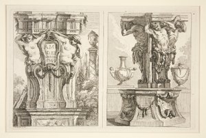Two Designs for Decorative Capitals by Charles Dominique Joseph Eisen