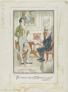 "The unwelcome hints of Mr. Shepherd, his Agent," Chapter I frontispiece for Jane Austen